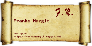 Franke Margit névjegykártya